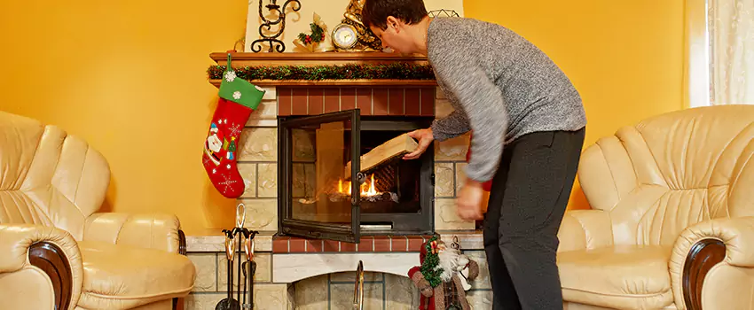 Rusted Metal Fireplace Restoration in Bainbridge Island, Washington